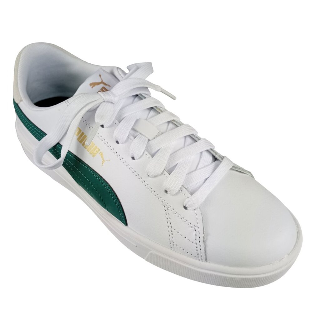 Puma Serve Pro Lite White Green Team Gold Men's Trainers Sz 5.5